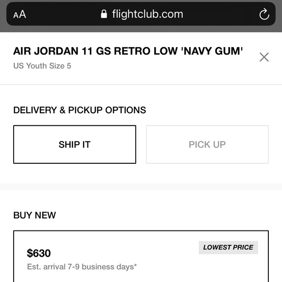 Air Jordan 11 Retro Low BG, 5Y (US woman’s 6.5) “Navy Gum” DS - Picture 12 of 13